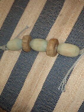 Authentic Vintage Cedar Wood Floats /Corks Strung on Crab Rope Nautical Decor